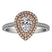 Pear Shape Halo Diamond Vintage Engagement Ring Sku: Rm1394pstt/G7