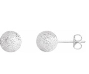 Sterling Silver 8 Mm Stardust Ball Earrings
